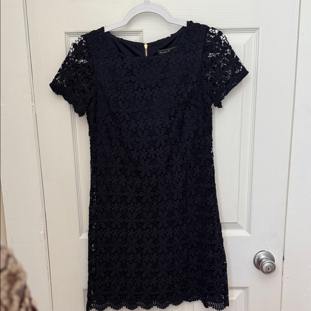 Jessica Howard Midnight Navy Blue Lace Mini Dress